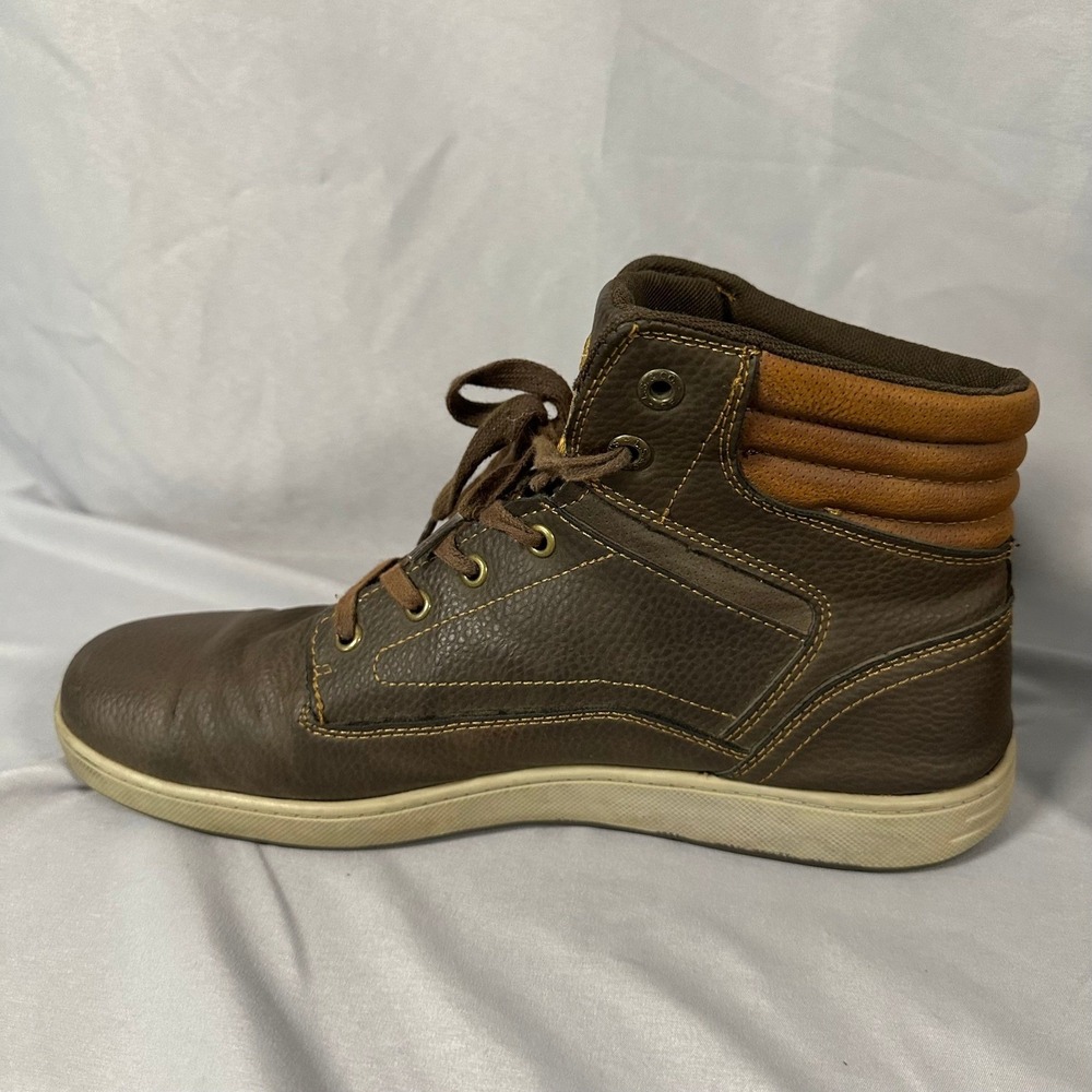 Levis Mens Size 13 Brown High Top Sneakers Synthetic Leather Boots - Picture 15 of 16